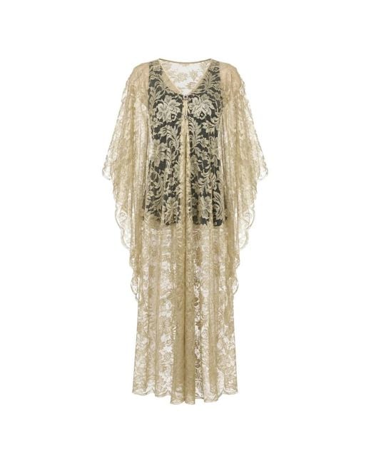 Dolce & Gabbana Metallic Floral-Lace Crystal-Embellished Maxi Dress