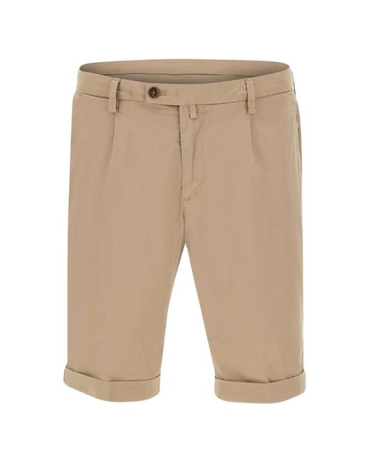 Briglia 1949 Natural Pleated Turn-Up Shorts for men