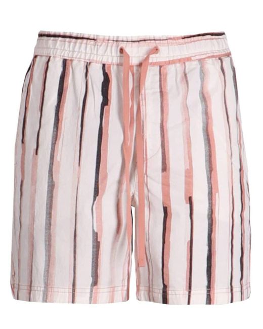 Boss Red Sandrew Striped Drawstring Shorts for men