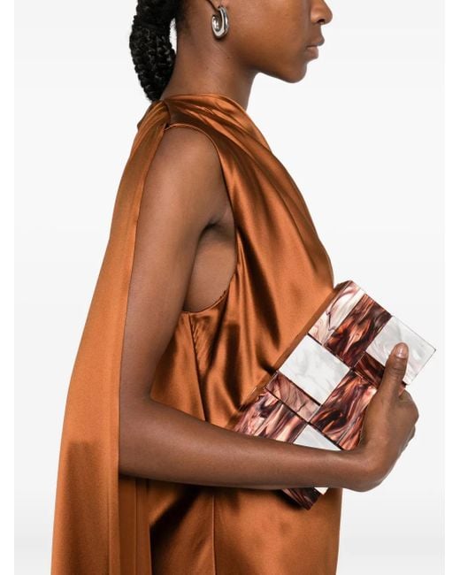 Max Mara Brown Draped Silk Midi Dress