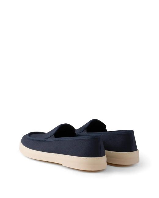 Prada Blue Mocassins En Tissu for men