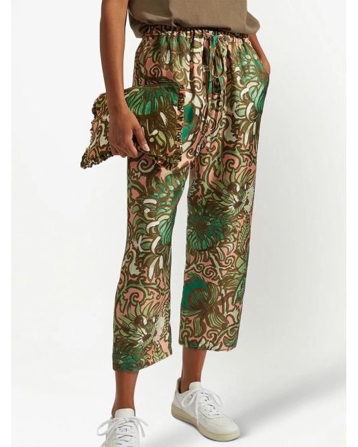 LaDoubleJ Blue Elasticated-Drawstring Cropped Trousers