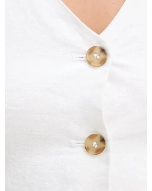 Benetton White Veston À Boutonnière