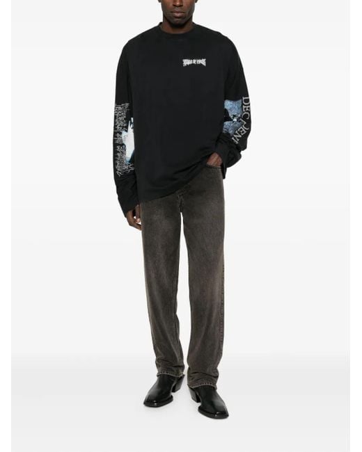 Represent Gray Zip-Detail Jeans for men