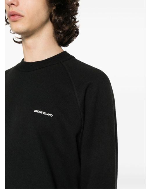 Stone Island Sweater Met Logoprint in het Black voor heren