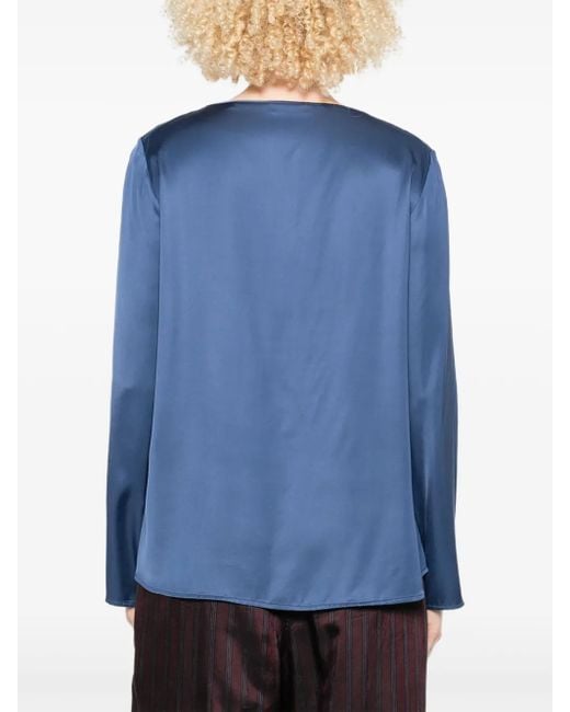 Marc O' Polo Blue Boat-Neck Long-Sleeve Top