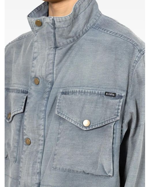 KAMIYA Blue Flap-Pocket Drawstring-Hem Jacket for men