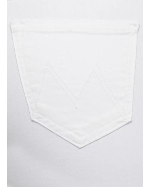 Mother White The Hustler Raw-Cut Jeans