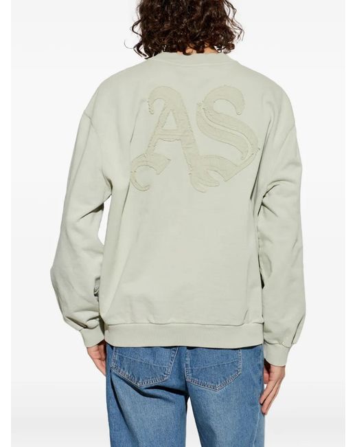 AllSaints White Insignia Logo-Patch Sweater for men
