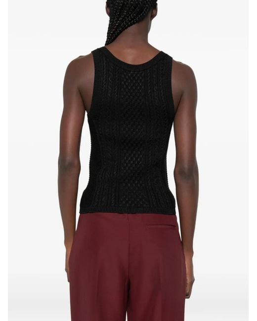 J.W. Anderson Black Cable-Knit Sleeveless Top