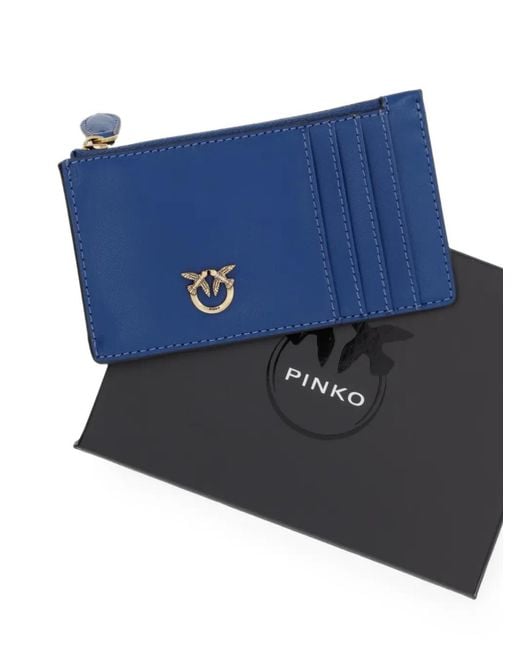 Pinko Blue Love Birds-Hardware Zipped Card Holder