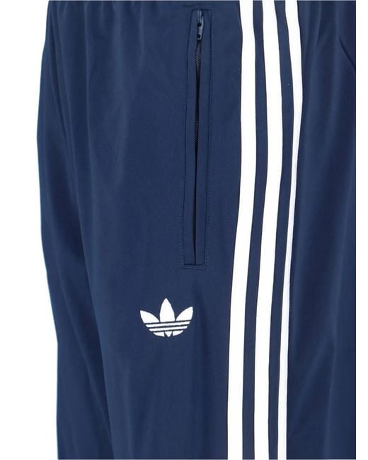 Adidas Blue Firebird Stripes Logo Trousers for men