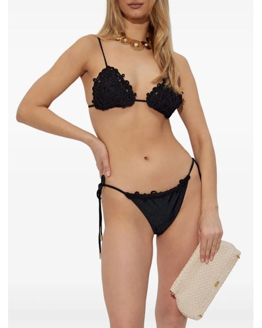 Cult Gaia Black Knitted Bikini Top