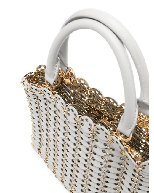 Rabanne White 1969 Disc-Embellished Tote Bag