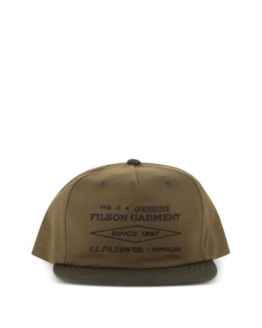 Filson Green Embroidered Baseball Cap for men