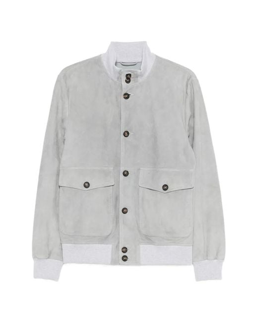 Eleventy Gray Suede Jacket for men
