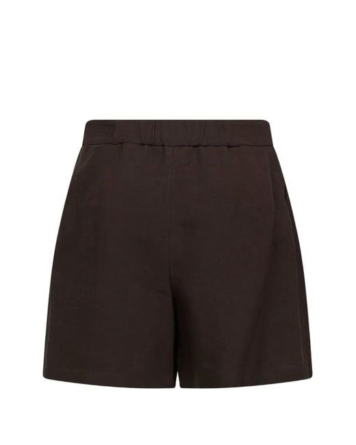 Blanca Vita Black Short Élastiqué À Plis