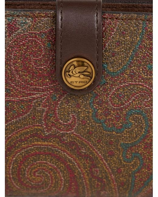Etro White Arnica Paisley Shoulder-Strap Wallet