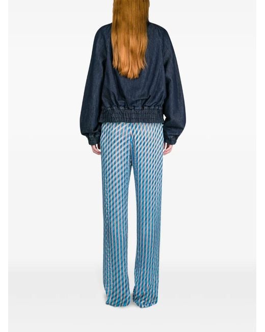 Dries Van Noten Blue Ruffled Denim Jacket