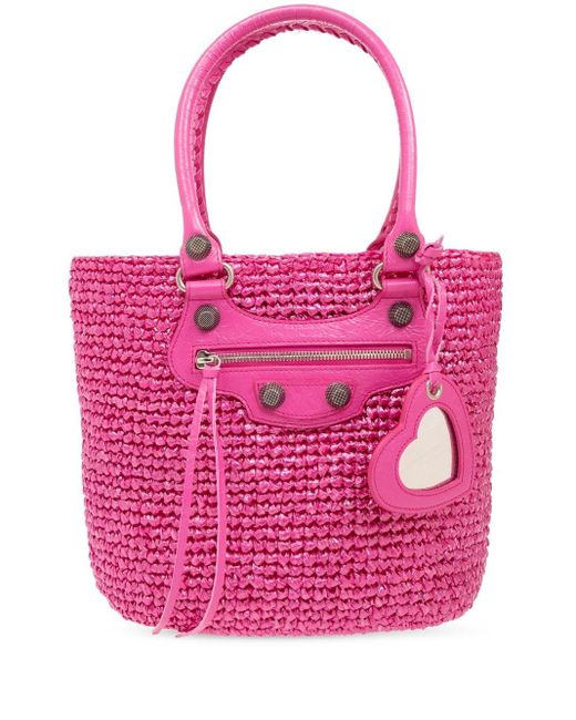 Balenciaga Pink Medium Le Cagole Panier Tote Bag