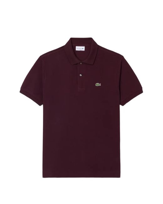 Lacoste Purple Logo-Patch Polo Shirt for men