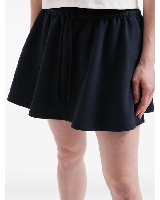 Mini Cream Blue Drawstring Skirt