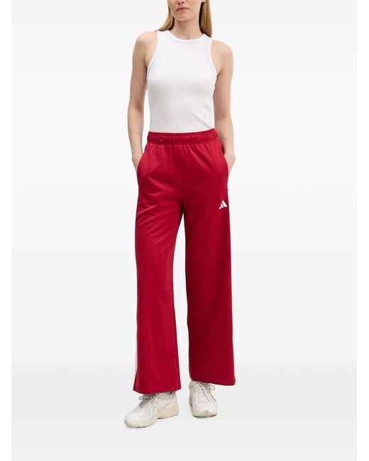 Adidas Red Side-Stripe Track Pants