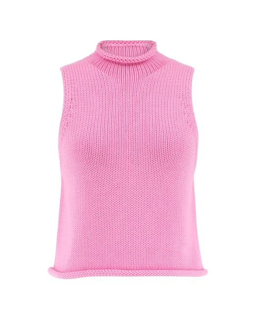 SABLYN Pink Giada Roll-Neck Tank Top