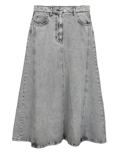 Falda midi vaquera Kaos de color Gray
