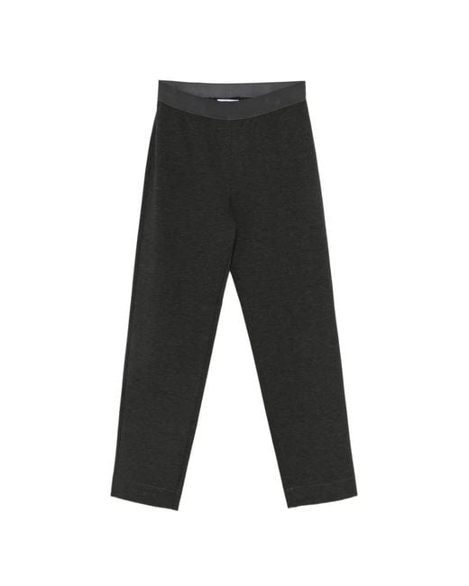 Alpha Studio Black Elasticated-Waistband Trousers