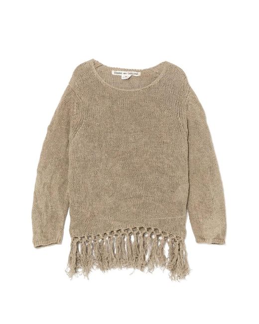 Comme des Garçons Natural Fringed-Hem Sweater