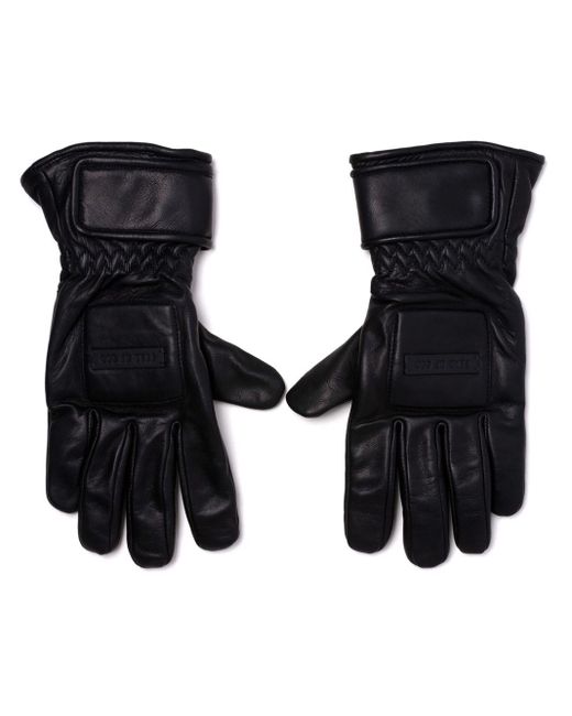 Fear Of God Black Logo-plaque Leather Gloves for men