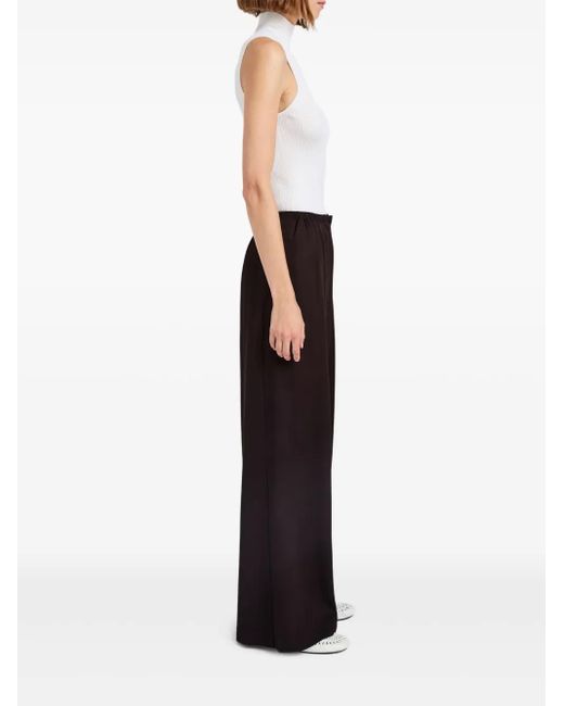 Proenza Schouler Brown Elastic-Waist Wide-Leg Trousers