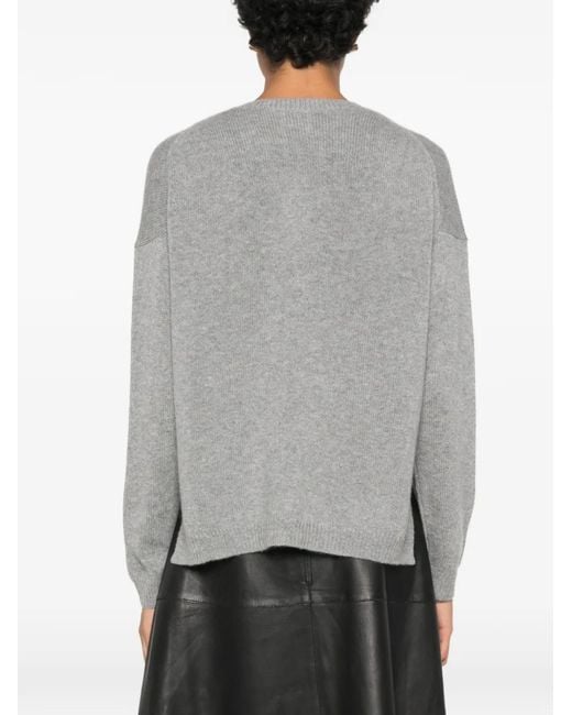 Allude Gray Button-Up Cardigan