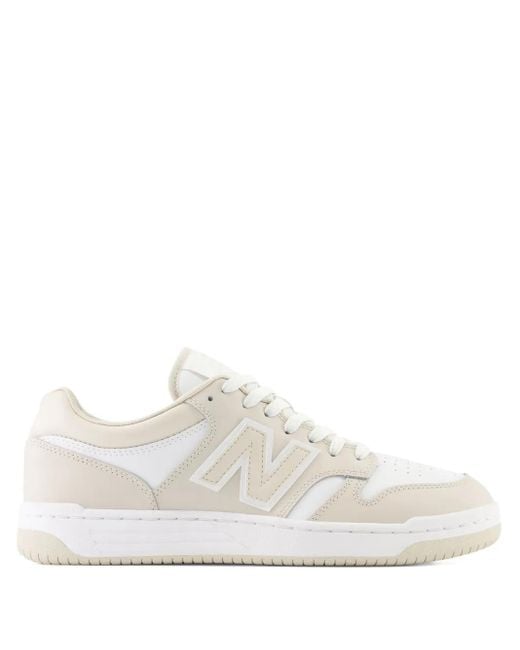 New Balance White 480 Leather Sneakers for men