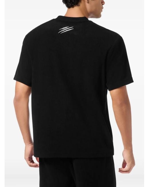 Philipp Plein Black Logo-Plaque Crew-Neck T-Shirt for men