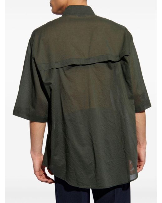 Lemaire Gray Double-Pocket Cotton Shirt for men