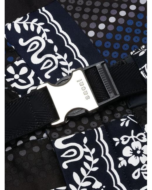 Sacai X Hank Willis Thomas Broek Met Patchwork in het Black voor heren