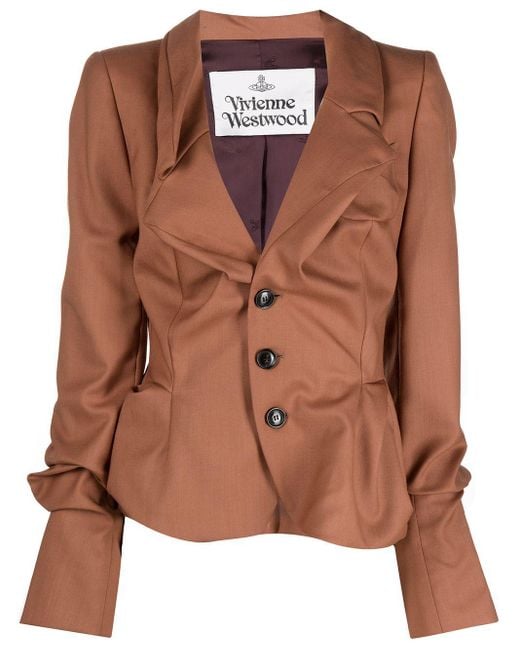 Vivienne Westwood Wool Drunken Tailor Jacket in Brown Lyst