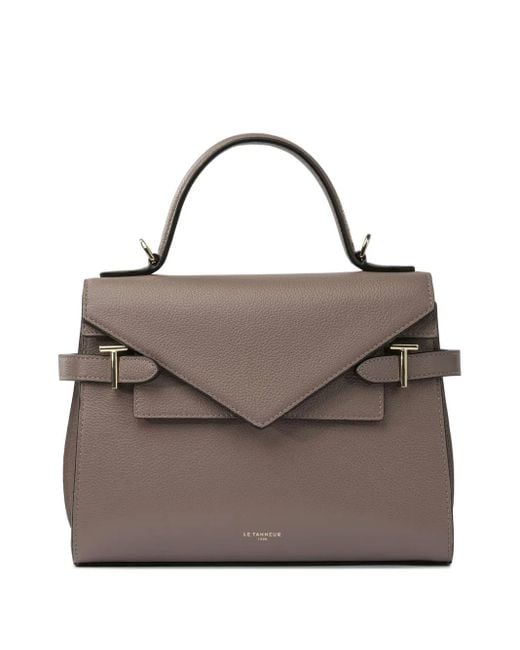 Le Tanneur Brown Medium Emilie Double-Flap Tote Bag