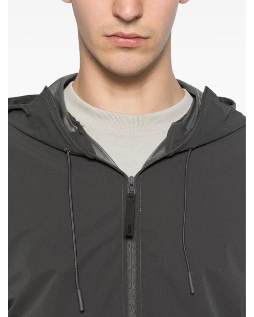 Rains Gray Mito Hooded Touch-Strap Jacket for men