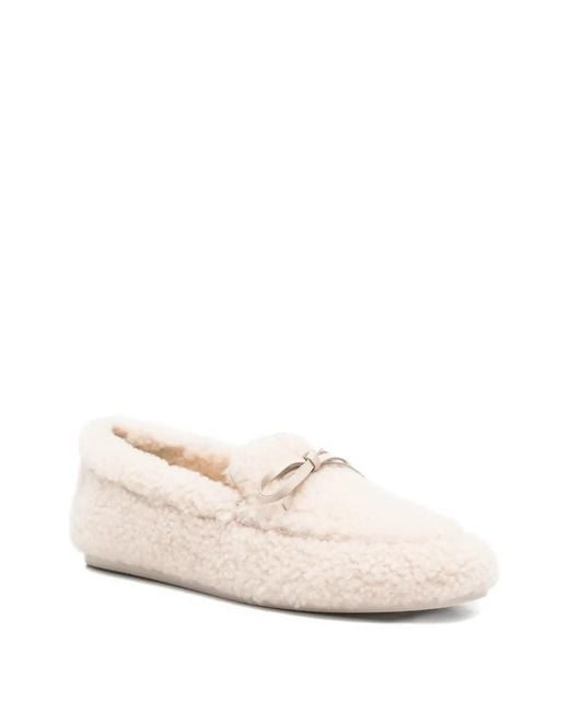 Stuart Weitzman Pink Britt Shearling Bow Loafers