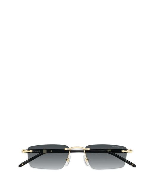 Montblanc Metallic Rimless Rectangle-Frame Sunglasses for men
