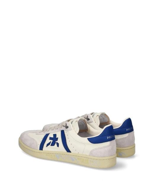 Premiata Blue Bonnie Logo-Patch Sneakers for men