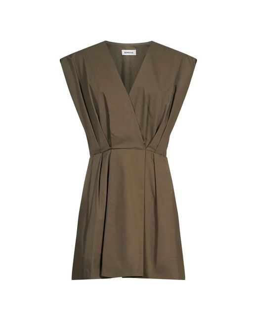 Jonathan Simkhai Green Sefi Pleated V-Neck Mini Dress