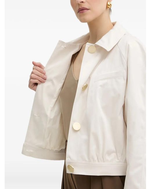 ARMANI EXCHANGE White Raglan-Sleeve Button-Up Jacket