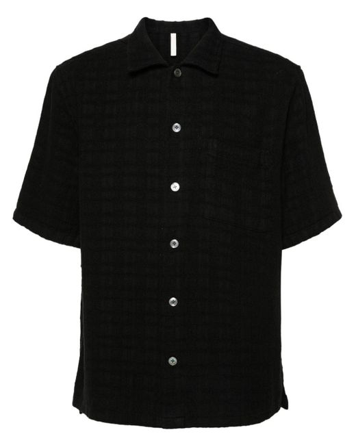 sunflower Black Spacey Ss Textured Shirt for men