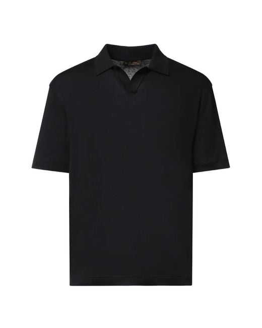 Loro Piana Black Mazzorbo Polo Shirt for men