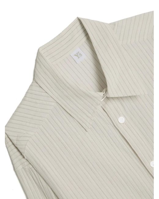 Y's Yohji Yamamoto ピンストライプ アシンメトリーシャツ White