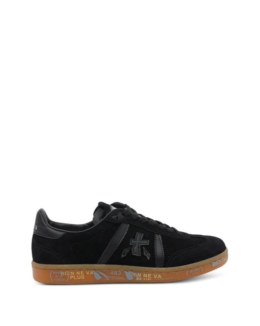 Premiata Black Bonnie 8199 Round-Toe Suede Sneakers for men